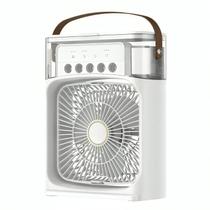 Ventilador Portátil de Mesa Mini Ar Condicionado Umidificador Climatizador Led Água e Gelo 3 Velocidades Led