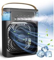 Ventilador Portátil de Mesa Mini Ar Condicionado Umidificador Climatizador Pode Colocar Gelo Luz Led
