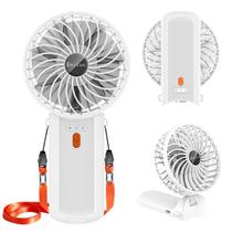 Ventilador portátil Enituo mini de mano plegable 180 con 4 velocidades, color blanco