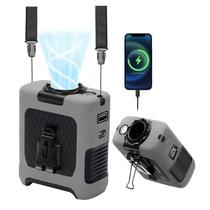 Ventilador portátil FANSYJKJ Ventilador pessoal vestível com 5 velocidades, máximo de 55 horas de trabalho, ventiladores de pescoço portáteis de baixo ruído, ventiladores de cintura refrigerados para acampar e viajar, display elétrico LED de 10000 mAh recarregável (cinza)