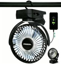 Ventilador Portátil FRIZCOL Clip On com Bateria de 12000mAh e LED Ventilador Portátil FRIZCOL Clip On com Bateria de 12000mAh e LED