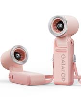 Ventilador portátil Gaiatop Mini 21H Battery LED Display rosa