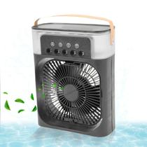 Ventilador Portátil Iluminação Umidificador Climatizador USB De Mesa Cor:Branco