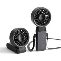 Ventilador portátil JISULIFE LIFE7 2024 com display LED 5000mAh preto
