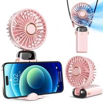 Ventilador portátil Koonie Portable com base 8 horas e 5 velocidades rosa