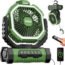 Ventilador portátil lollyes 20000mAh, bateria, luz de 4 velocidades, verde