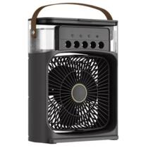 Ventilador Portátil Mini Ar Condicionado Climatizador Umidificador com Led Preto - Air Cooler Fan