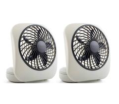 Ventilador Portátil O2COOL Treva - 5 Polegadas, 2 Velocidades, Pacote com 2 Unidades (Cinza)