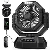 Ventilador Portátil para Camping AJVV com Bateria Recarregável, Controle Remoto e Luz Ventilador Portátil para Camping AJVV com Bateria Recarregável, Controle Remoto e Luz