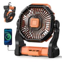 Ventilador portátil para camping Doviluxe recargable 20000mAh con luz LED