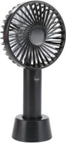 Ventilador Portátil Recarregável 3 Velocidades - Preto