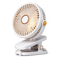 Ventilador Portátil Recarregável Com Clip 5 Velocidades Led Branco 360 Sem Fio