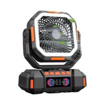 Ventilador Portátil Recarregável De 40000mAh Para Camping Com Power Bank, Iluminação LED E