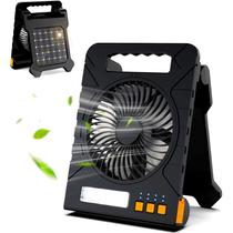 Ventilador Portátil Recarregável Energia Solar Camping Potente Com Led E 4 Velocidades Top