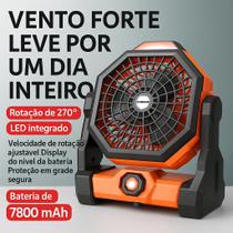 Ventilador Portátil Recarregável Led Camping Premium Com Led Ventilador Portátil Recarregável Led Camping Premium Com Led