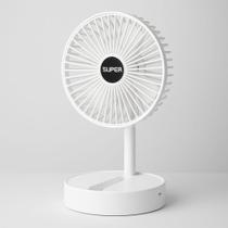 Ventilador Portatil Recarregável Usb C 3 Velocidades Rapido Branco