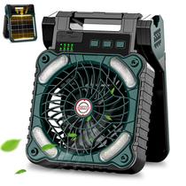 Ventilador Portátil Sendowtek com Painel Solar - 10400mAh, Temporizador, LED e USB