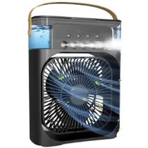 Ventilador Portátil Umidificador E Led Rgb Ar Pessoal 3 Em 1 Com Tanque De água 600ml