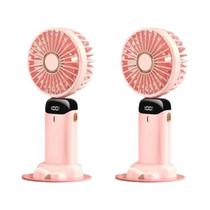 Ventilador Portátil USB Mini Dobrável Com 5 Velocidades Recarregável Com Suporte Para Telefone E