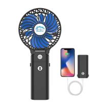 Ventilador portátil Ventilador portátil com banco de energia 5200mAh preto e azul