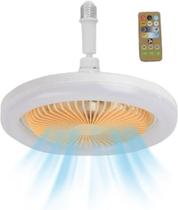 Ventilador quarto bebe pequenos ambientes de teto luz ring light led forte controle bocal aticulavel