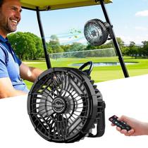 Ventilador Recargable Roykaw para Carrito de Golf 10400mAh con Luz LED