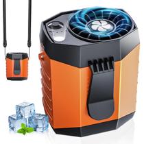 Ventilador recarregável portátil JKBOOM 2025 com luz LED 25H Orange
