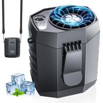 Ventilador recarregável portátil JKBOOM 2025 com luz LED 25H preta