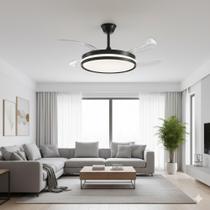 Ventilador Retrátil Bivolt com LED Preto Premium Ventilador Retrátil Bivolt com LED Preto Premium