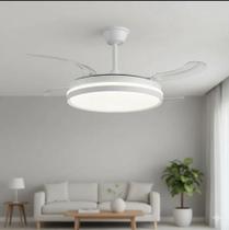 Ventilador retrátil com LED moderno perfeito para decorar e iluminar.