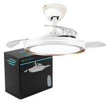 Ventilador Retrátil Led Moderno Branco Com Dourado Eclick 1.016 M 50e60hz Branco 127e220v Transparente Plástico 3