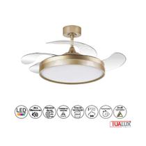 Ventilador Retratil Riviera Dourado 96w - Tualux Ventilador Retratil Riviera Dourado 96w - Tualux