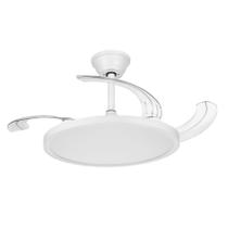 Ventilador Retrátil Silencie Air Pro 4 Pás 6 Velocidades Led 30W Controle Remoto Branco