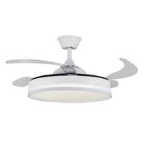 Ventilador Retratil Teto Controle Remoto Led 4 Pás Fresh Wind Branco