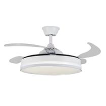 Ventilador Retratil Teto Controle Remoto Led 4 Pás Fresh Wind Branco ou Preto