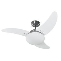 Ventilador Solano 3 Pas Aço Escovado Branco