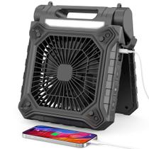 Ventilador solar AddAcc de 23 cm com painel solar de 3 velocidades e luz LED