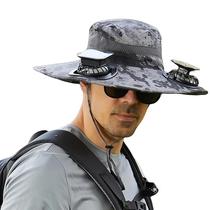 Ventilador solar de aba larga Sun Bucket Hat UPF 50+ para homens e mulheres