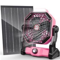 Ventilador solar Drchop 20000mAh com painel solar Lanterna LED de 7W 23cm