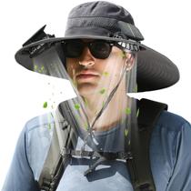 Ventilador solar Genovega Wide Brim USB Charging Cooling Ventilador solar Genovega Wide Brim USB Charging Cooling