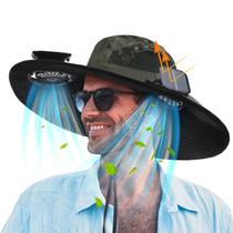 Ventilador solar Sun Hat Berlune Wide Brim Army Green