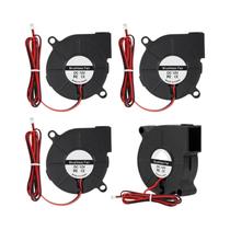 Ventilador Soprador Brushless 50mm 5015 12V Com Rolamento Duplo E Cabo De 1000mm, 4 Peças De Turbina