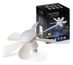 Ventilador Teto 6 Pás Removível LED 3 Cores 3 Veloc. Controle Remoto Timer