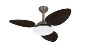 Ventilador Teto Bronze Pétalo 3 Pás Palha Turbo Ventax 220V