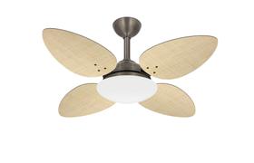 Ventilador Teto Bronze Sala 4 Pás Palha Pétalo Ventax 110V