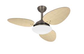 Ventilador Teto Bronze Turbo 3 Pás Palha Trevo Ventax 220V