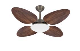 Ventilador Teto Bronze Turbo 4 Pás Trevo Madeira Ventax 110V