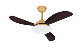 Ventilador Teto Dourado Fly 3 Pás MDF Econômico Ventax 110V