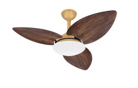 Ventilador Teto Dourado Winds 3 Pás Imbuia Turbo Ventax 220V