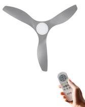 Ventilador Teto EOS Turbo Vento Prata Com Luz de Led 112cm Silencioso 150W com Controle Remoto 6 Velocidades Bivolt